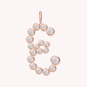 Personalized Initial Letter " E" Charm Pendant Without Chain In Lab Created Moissanite