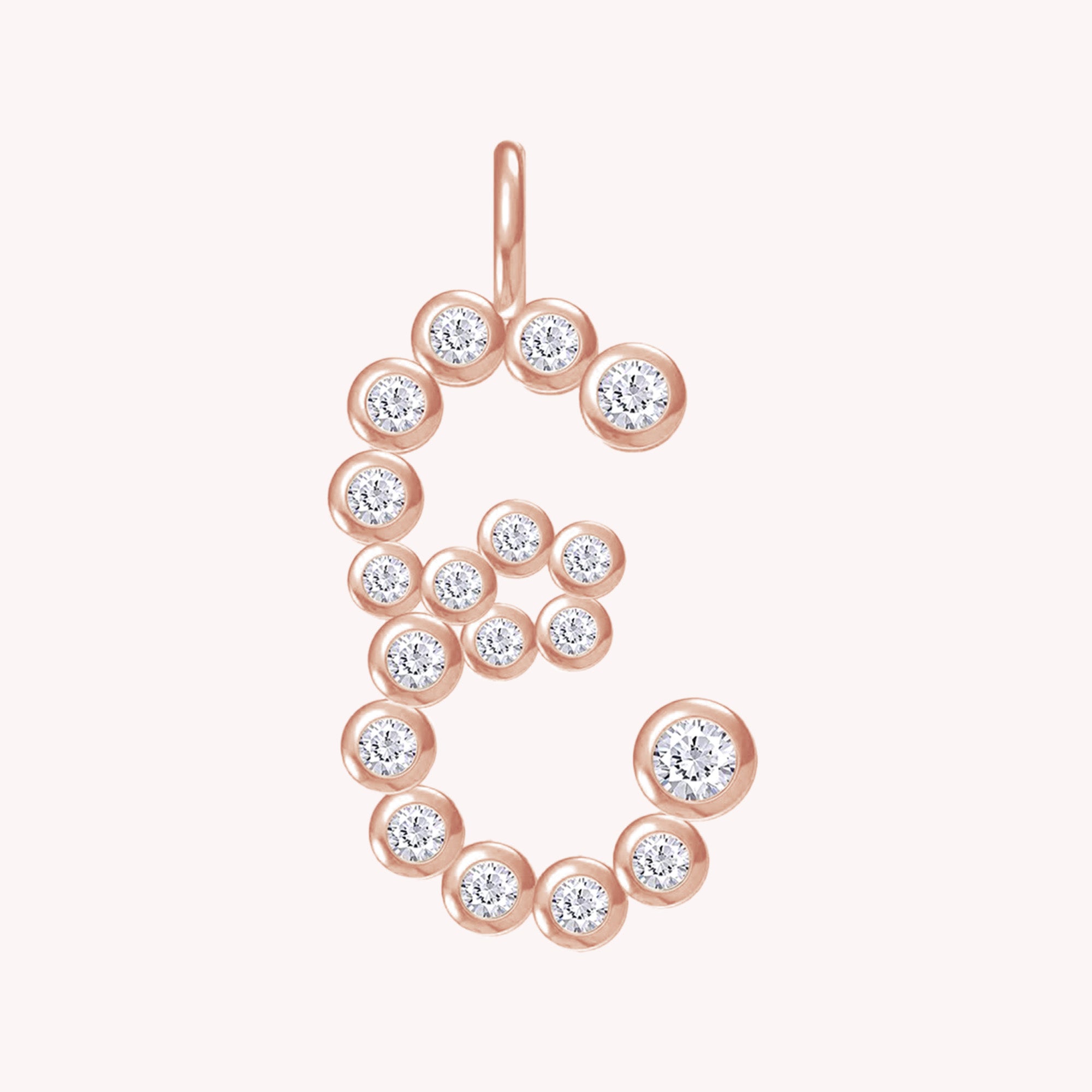 Personalized Initial Letter " E" Charm Pendant Without Chain In Lab Created Moissanite