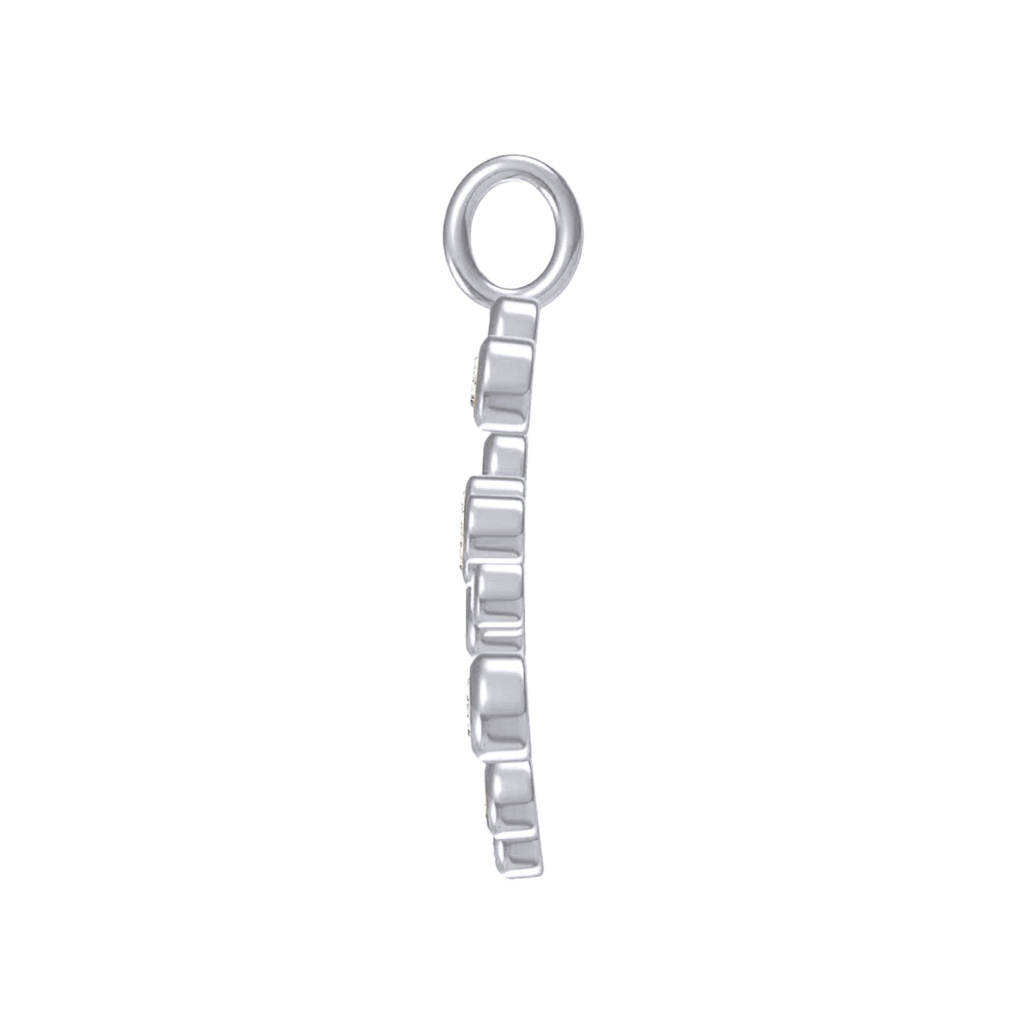 Personalized Initial Letter " E" Charm Pendant Without Chain In Lab Created Moissanite