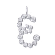 Personalized Initial Letter " E" Charm Pendant Without Chain In Lab Created Moissanite