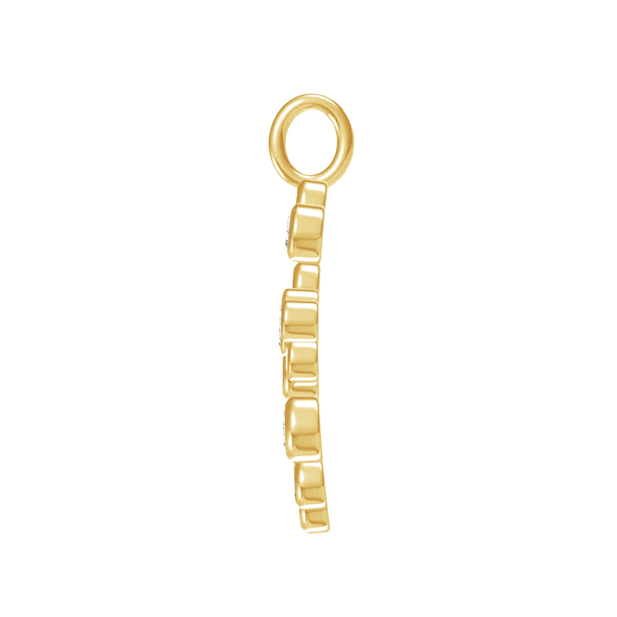 Personalized Initial Letter " E" Charm Pendant Without Chain In Lab Created Moissanite