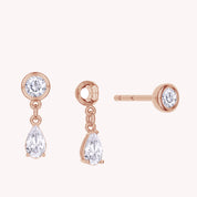 Lab Created Moissanite Stud Drop Earrings