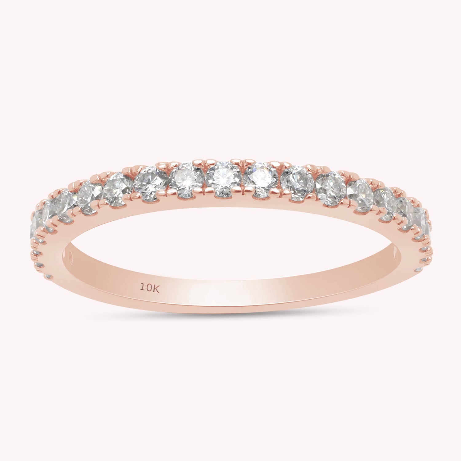 2/5 Carat Lab Created Moissanite Half Eternity Band Ring