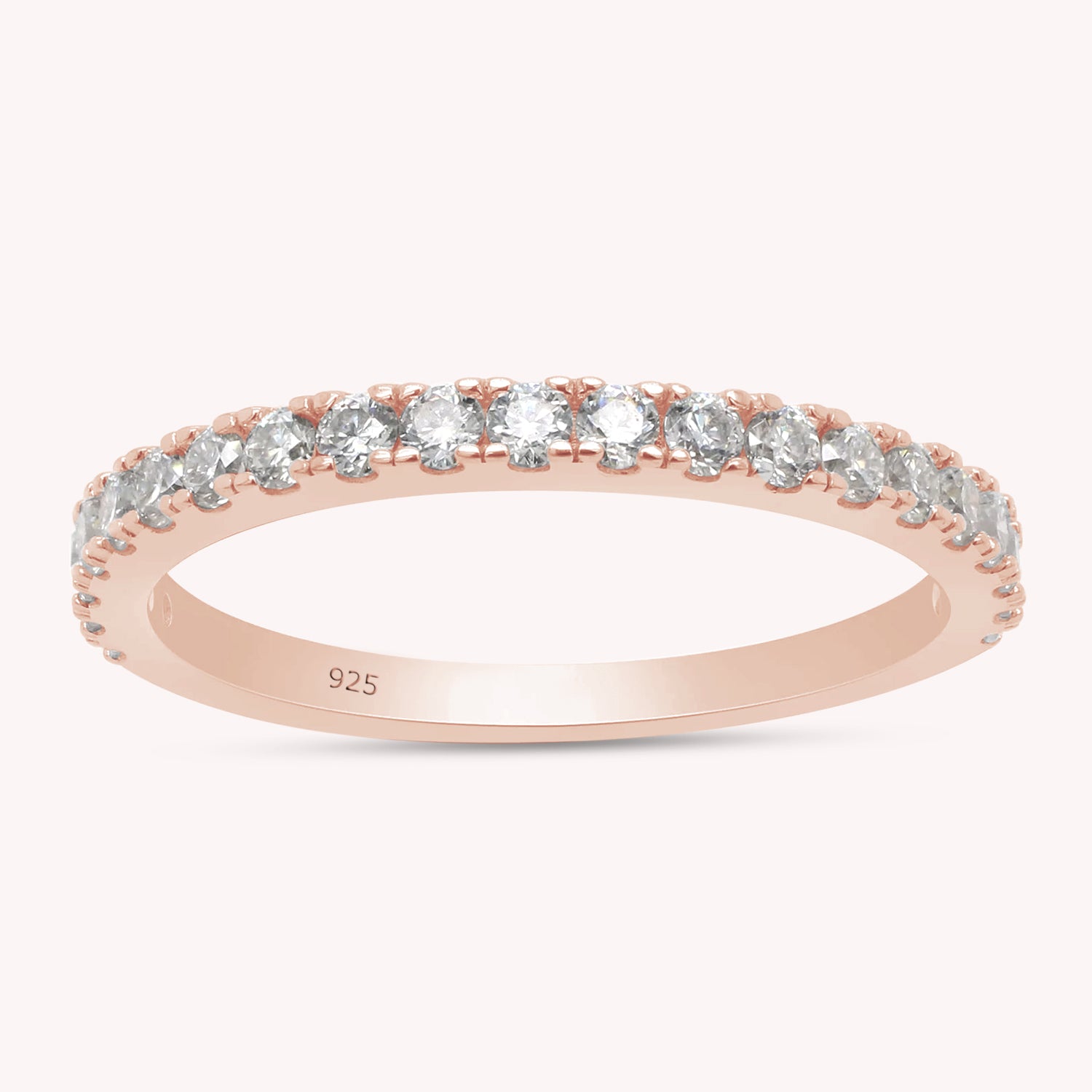 2/5 Carat Lab Created Moissanite Half Eternity Band Ring