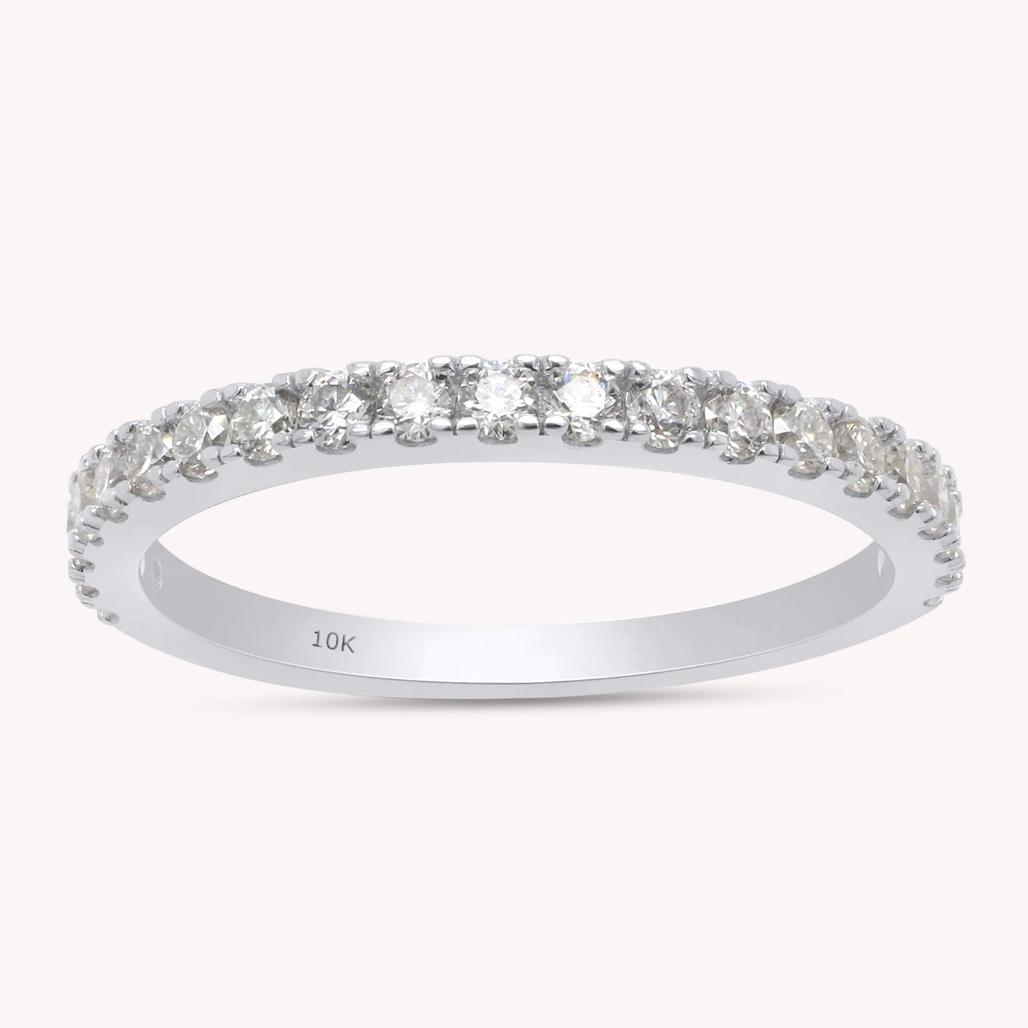 2/5 Carat Lab Created Moissanite Half Eternity Band Ring