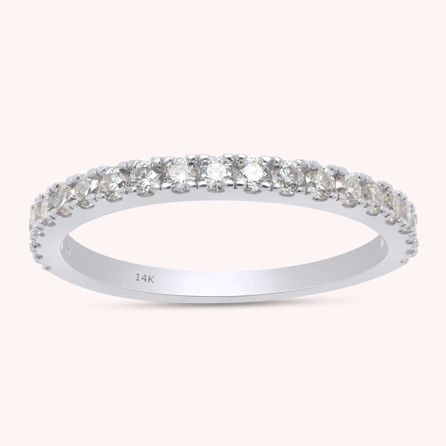 2/5 Carat Lab Created Moissanite Half Eternity Band Ring