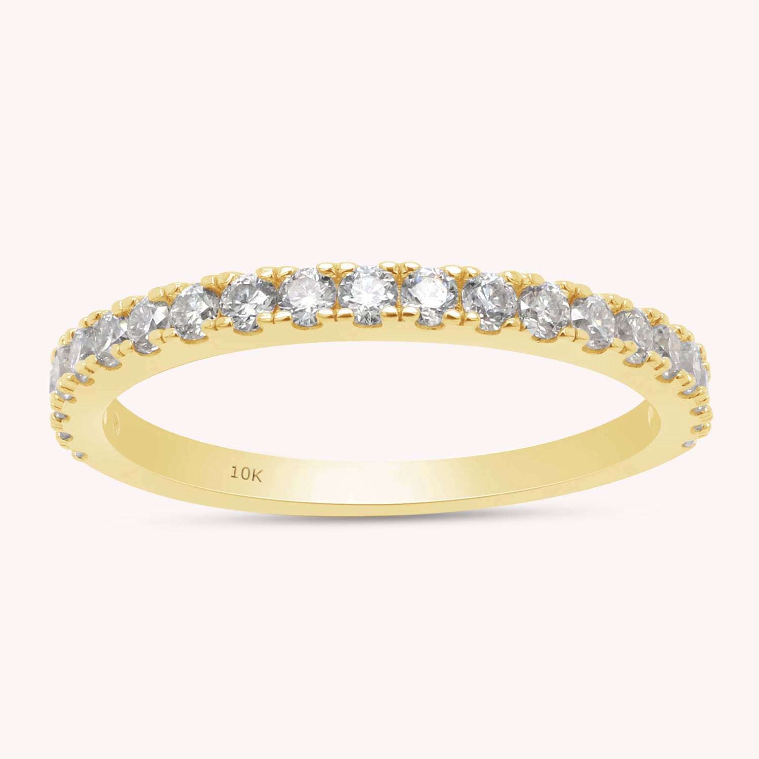 2/5 Carat Lab Created Moissanite Half Eternity Band Ring