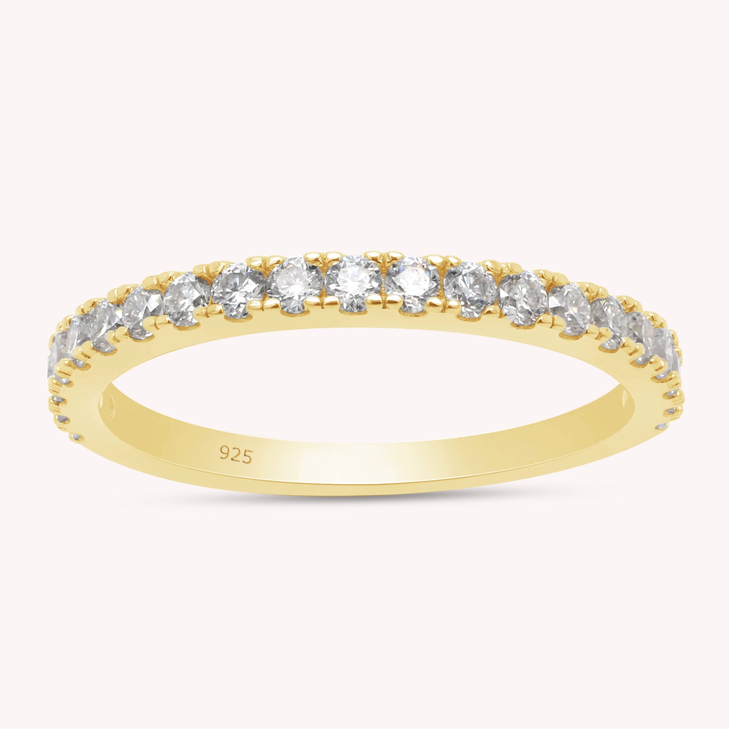 2/5 Carat Lab Created Moissanite Half Eternity Band Ring