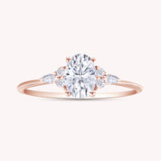 Oval, Marquise and Round Cut Cubic Zirconia Solitaire Engagement Ring for Women