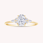 Oval, Marquise and Round Cut Cubic Zirconia Solitaire Engagement Ring for Women