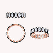 Two Tone Eternity Oval Cut Lab Grown Diamond Promise Ring