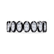 Two Tone Eternity Oval Cut Lab Grown Diamond Promise Ring