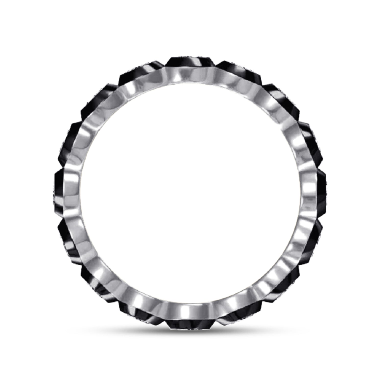 Two Tone Eternity Oval Cut Lab Grown Diamond Promise Ring