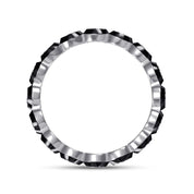 Two Tone Eternity Oval Cut Lab Grown Diamond Promise Ring