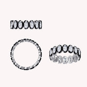 Two Tone Eternity Oval Cut Lab Grown Diamond Promise Ring