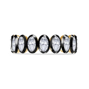 Two Tone Eternity Oval Cut Lab Grown Diamond Promise Ring