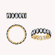 Two Tone Eternity Oval Cut Lab Grown Diamond Promise Ring