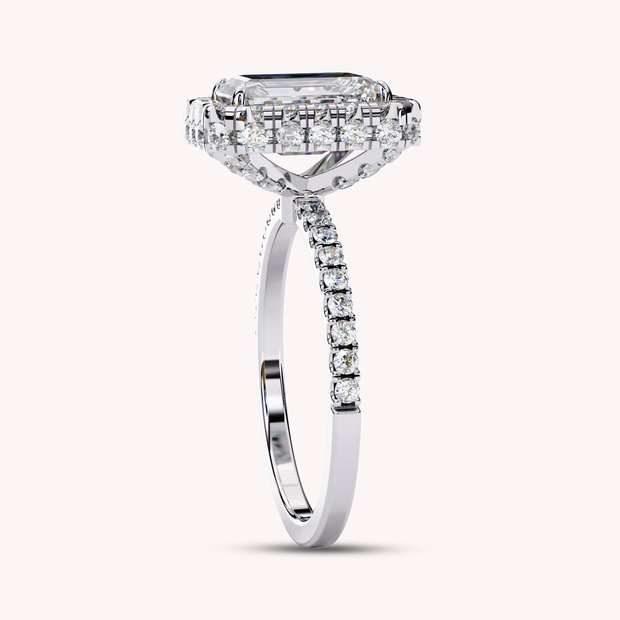 Solitaire Halo Lab Grown Diamond Engagement Ring