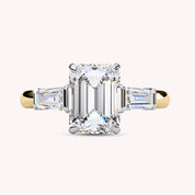 3 Stone Emerald Cut Lab Grown Diamond Promise Ring