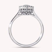 Halo Cluster Marquise Cut Lab Grown Diamond Promise Rings