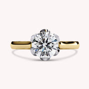 Solitaire Floral 7MM lab Grown Diamond Promise Rings
