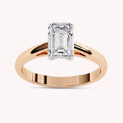 7.5X5MM Emerald Cut Lab Grown Diamond Promise Rings