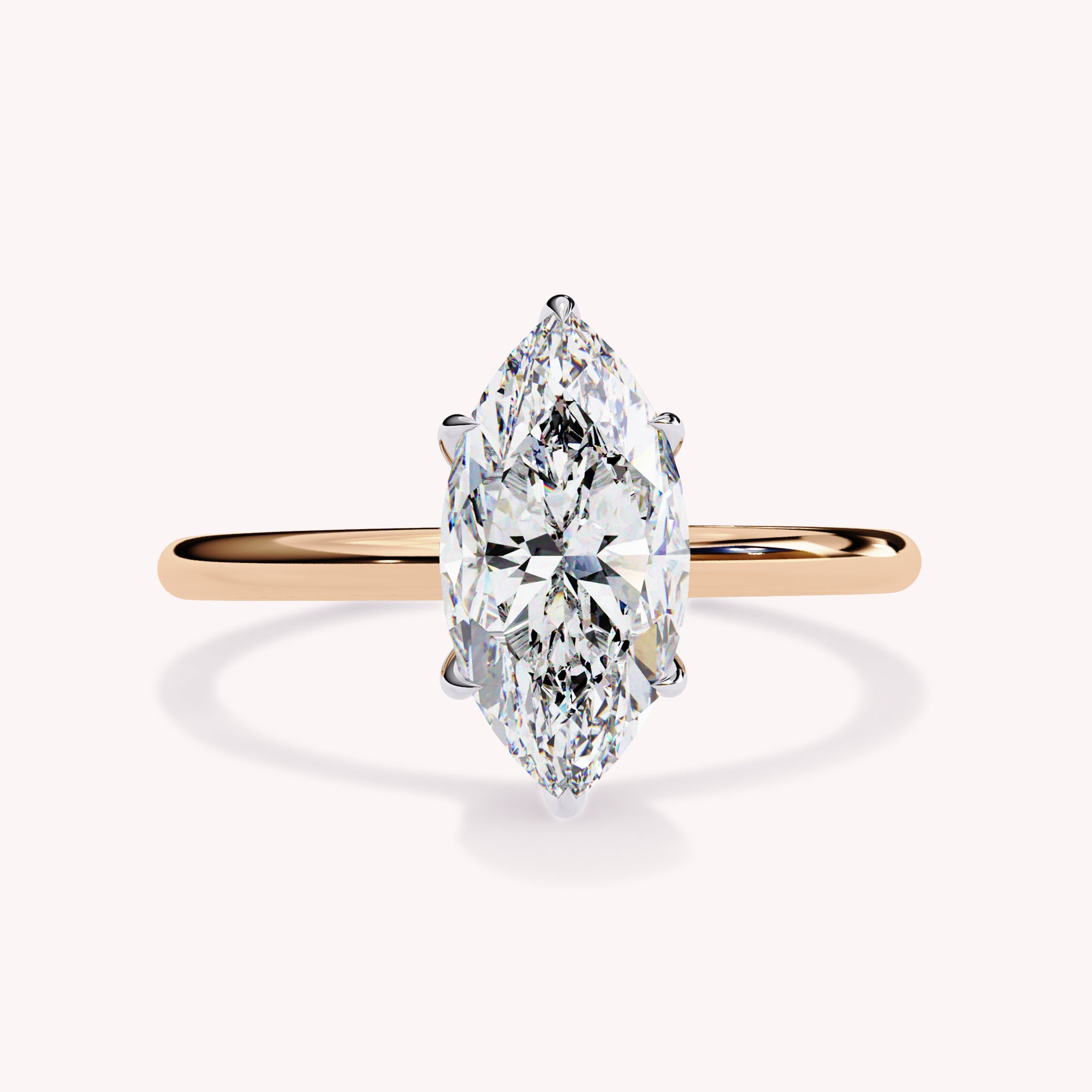 Marquise Cut Solitaire Lab Grown Diamond Engagement Ring