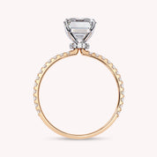 Radiant Cut Halo Hidden Lab Grown Diamond Engagement Ring