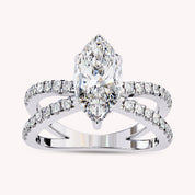 Guinevere Marquise Cut Split Shank Lab Grown Diamond Engagement Ring