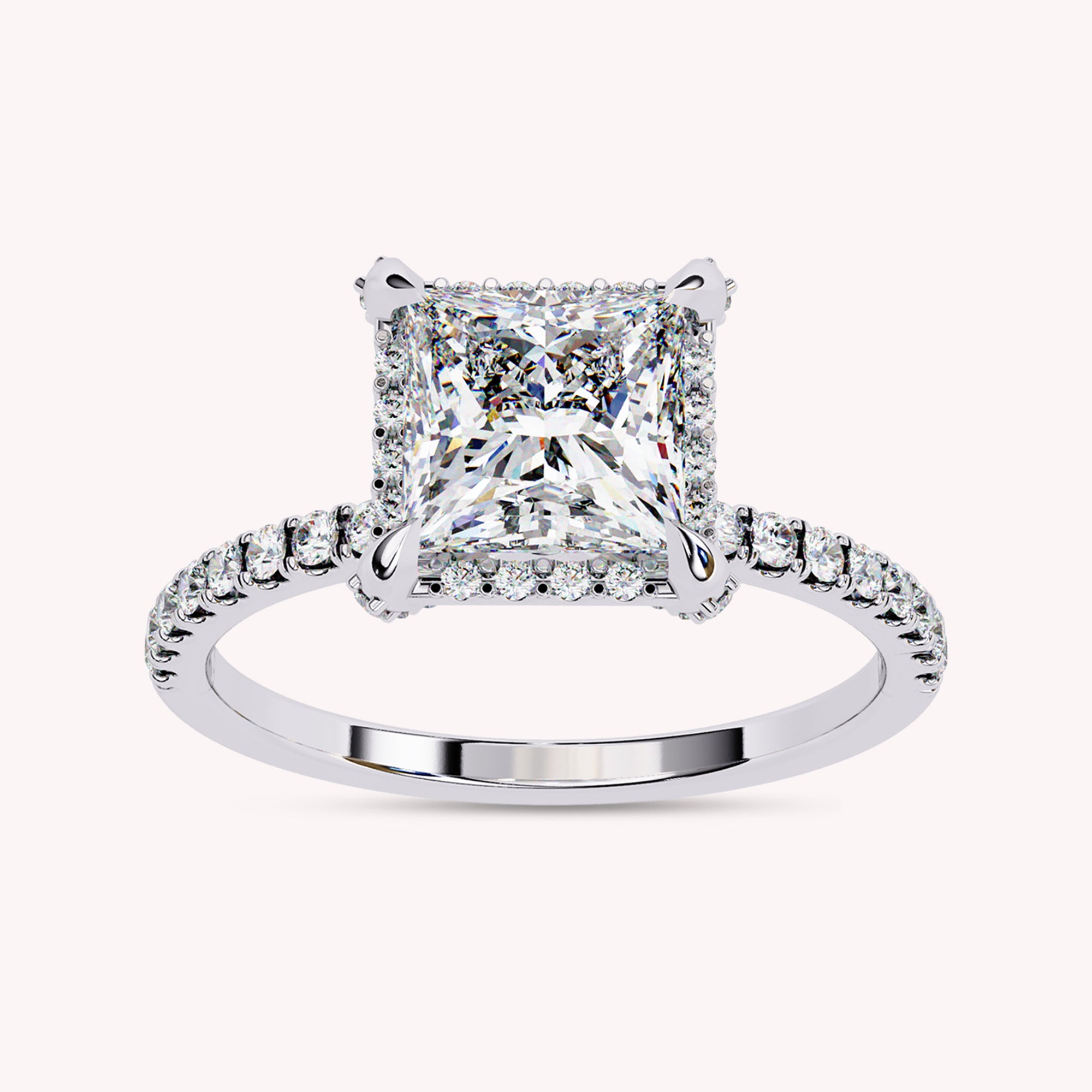 Ivy Dainty Princess Cut Lab Grown Diamond Engagement Ring