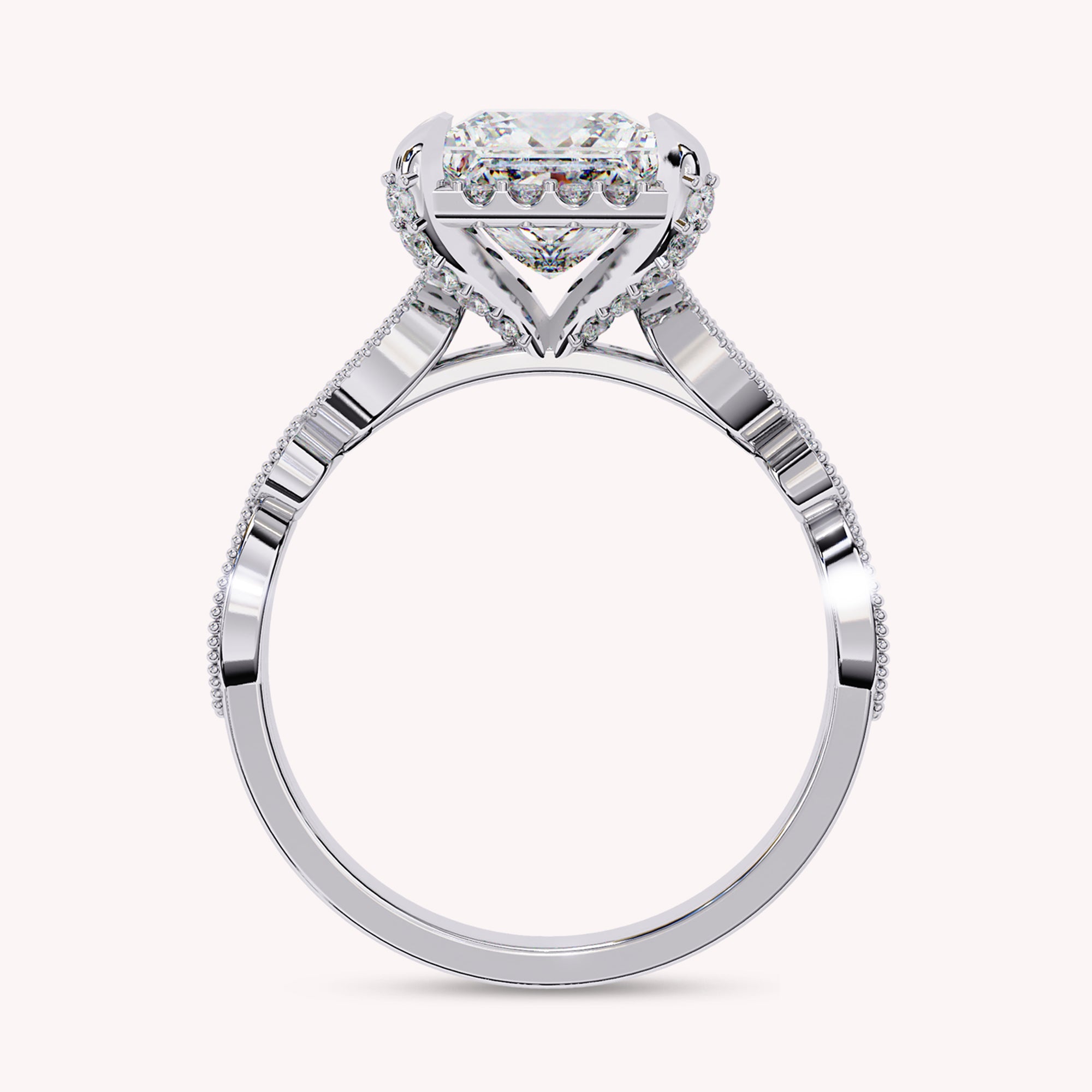 Halo Solitaire Lab Grown Diamond Engagement Ring