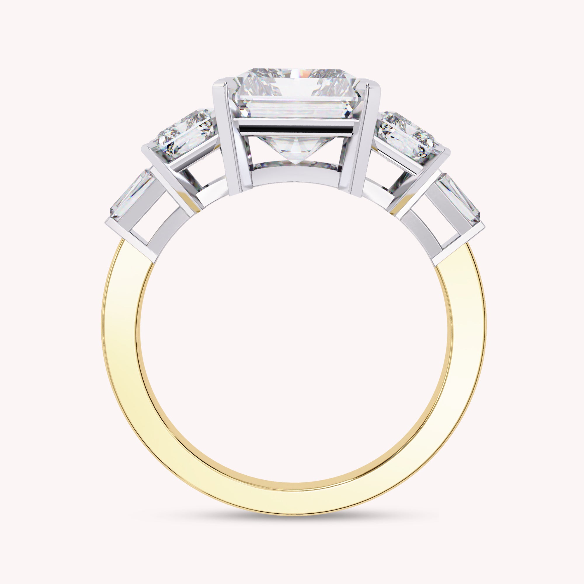 Esmarie Five Stone Radiant Cut Lab Grown Diamond Engagement Ring