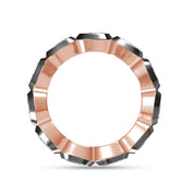 Cushion Shape Lab Created Moissanite Two Tone Eternity Ring