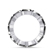 Cushion Shape Lab Created Moissanite Two Tone Eternity Ring