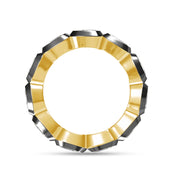 Cushion Shape Lab Created Moissanite Two Tone Eternity Ring