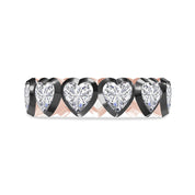 Heart Shape Lab Created Moissanite Two Tone Full Eternity Ring