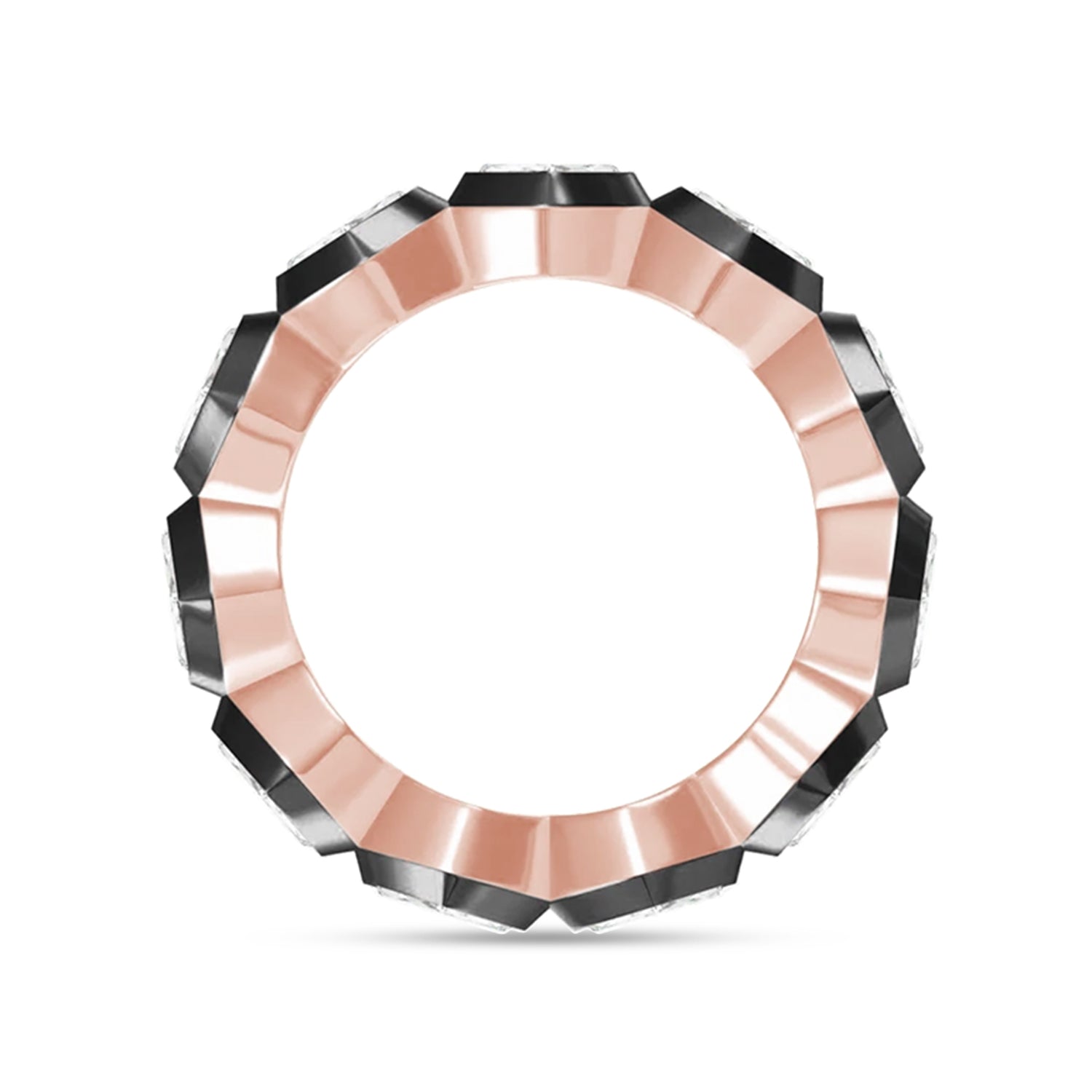 Heart Shape Lab Created Moissanite Two Tone Full Eternity Ring