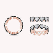 Heart Shape Lab Created Moissanite Two Tone Full Eternity Ring