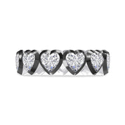 Heart Shape Lab Created Moissanite Two Tone Full Eternity Ring