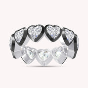Heart Shape Lab Created Moissanite Two Tone Full Eternity Ring