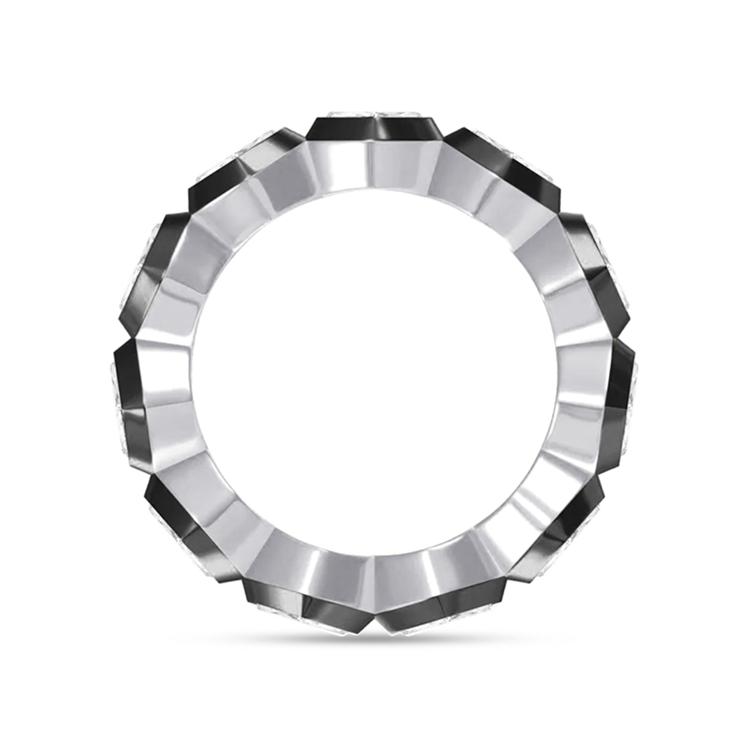 Heart Shape Lab Created Moissanite Two Tone Full Eternity Ring