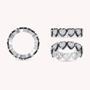 Heart Shape Lab Created Moissanite Two Tone Full Eternity Ring