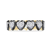 Heart Shape Lab Created Moissanite Two Tone Full Eternity Ring