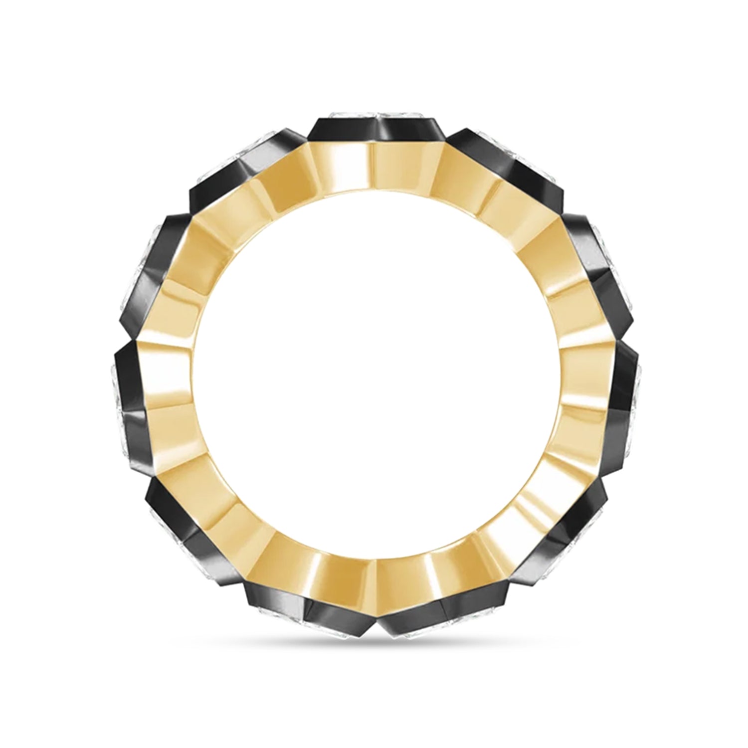 Heart Shape Lab Created Moissanite Two Tone Full Eternity Ring