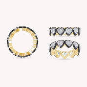 Heart Shape Lab Created Moissanite Two Tone Full Eternity Ring