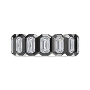 Emerald Cut Lab Created Moissanite Two Tone Full Eternity Promise Ring