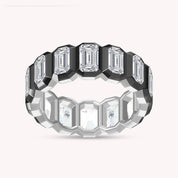 Emerald Cut Lab Created Moissanite Two Tone Full Eternity Promise Ring