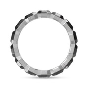 Two Tone Emerald Cut White Cubic Zirconia Eternity Promise Ring