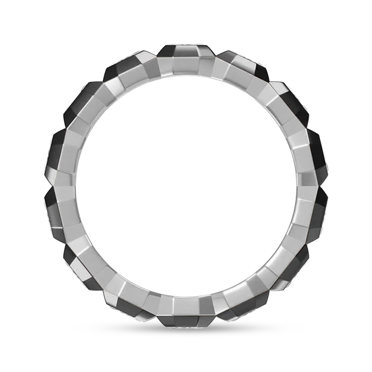 Emerald Cut Lab Created Moissanite Two Tone Full Eternity Promise Ring