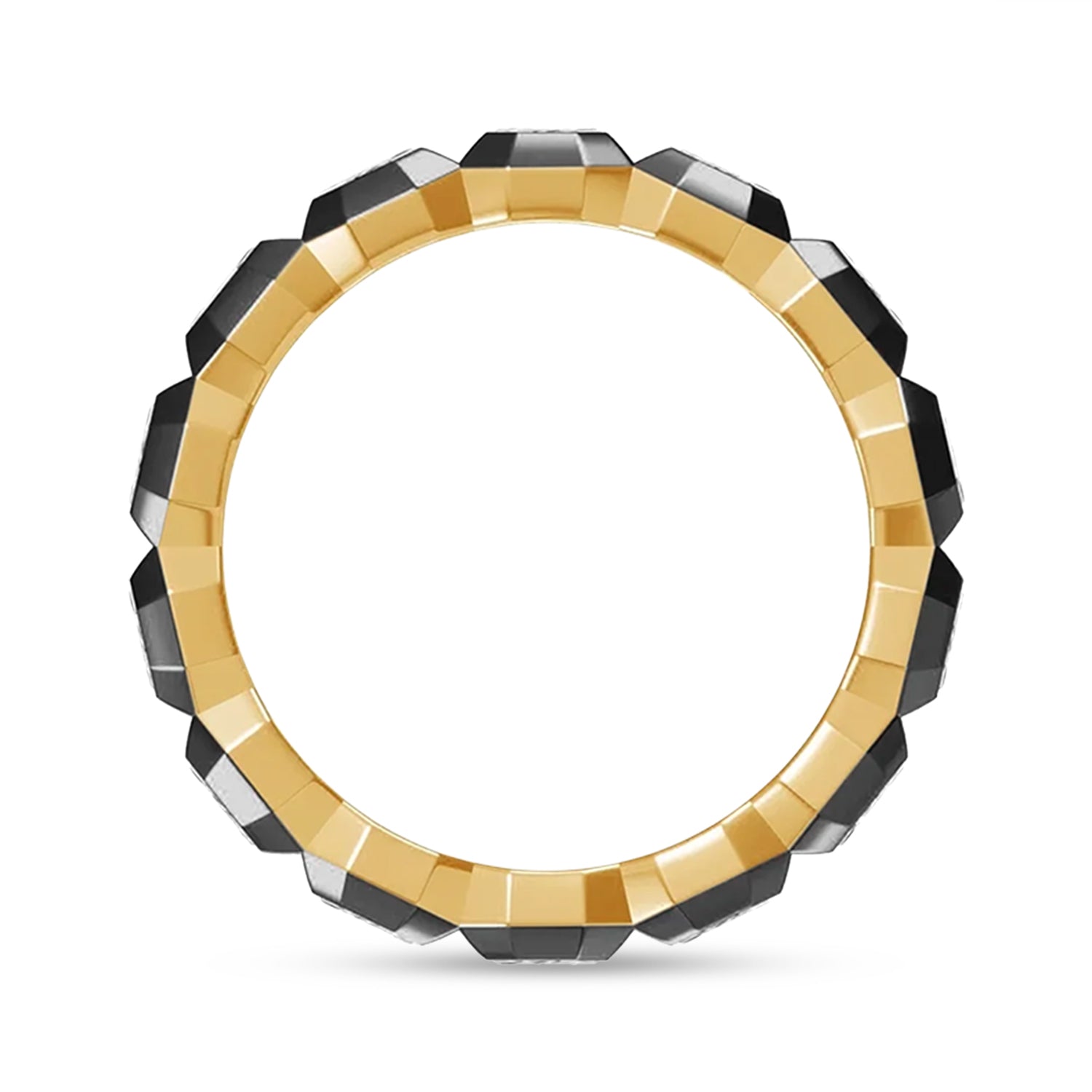 Emerald Cut Lab Created Moissanite Two Tone Full Eternity Promise Ring